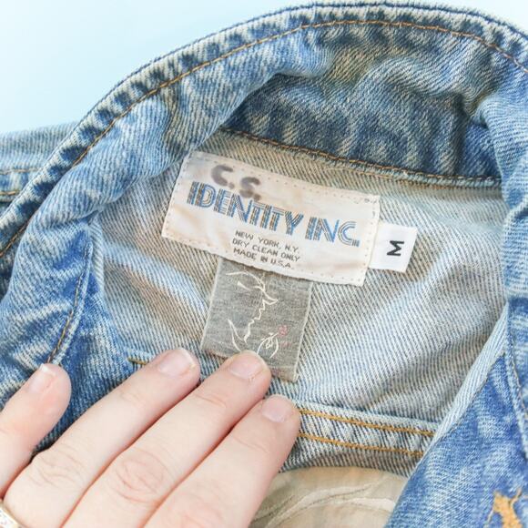 Vintage 90s Disney Broadway Beauty and the Beast Denim Jean Jacket Childs Medium - Picture 3 of 6